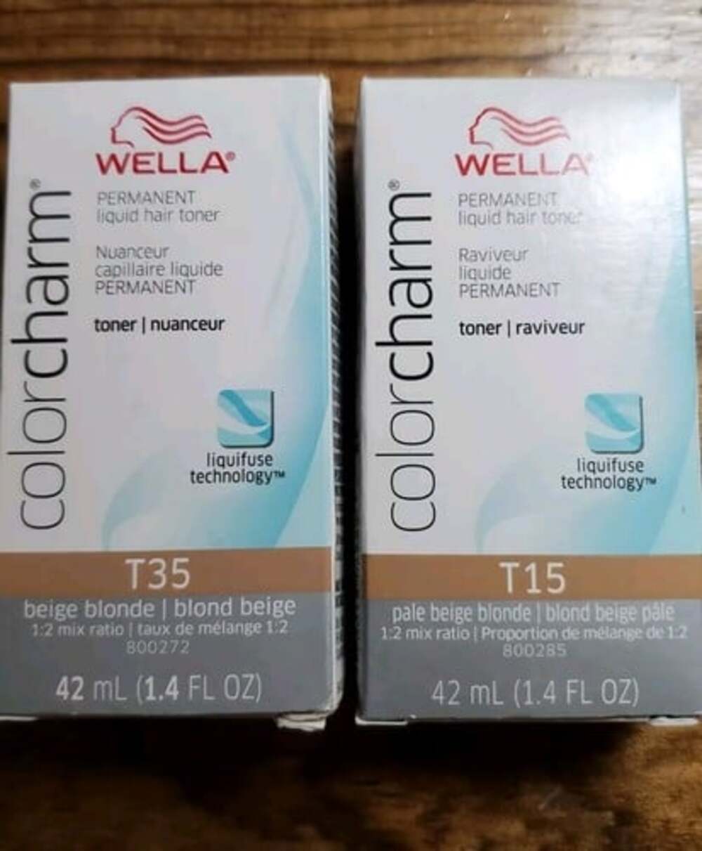 Wella Color Charm T35 & T15 Beige Blonde and Pale Beige Blonde Hair Toner 2 NEW